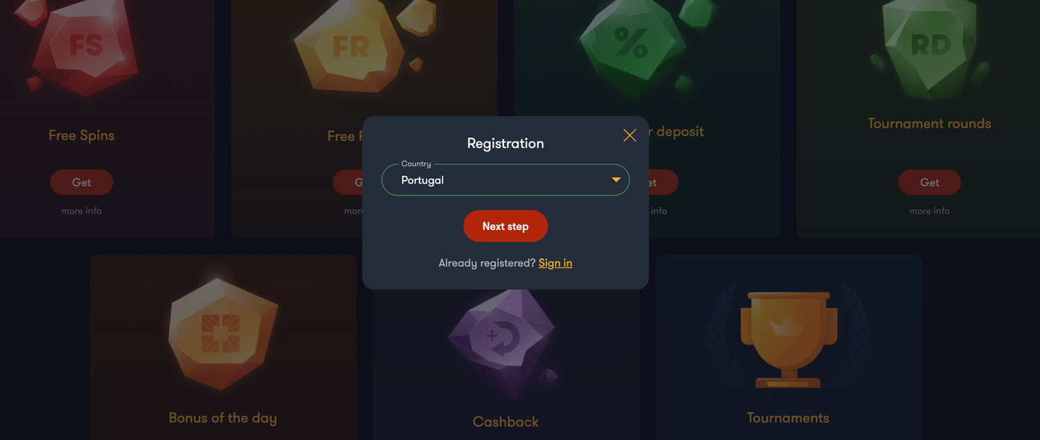 registo rápido no casino Frank