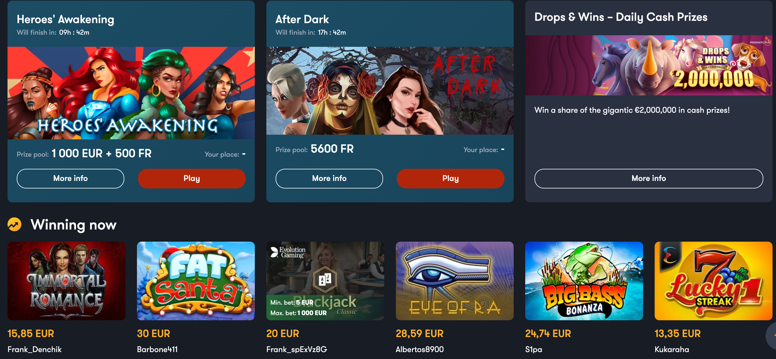 atividade de frank casino